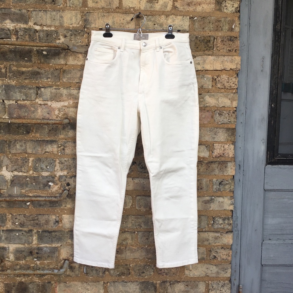 Everlane Cheeky Straight Leg Jeans in Bone 30 crop